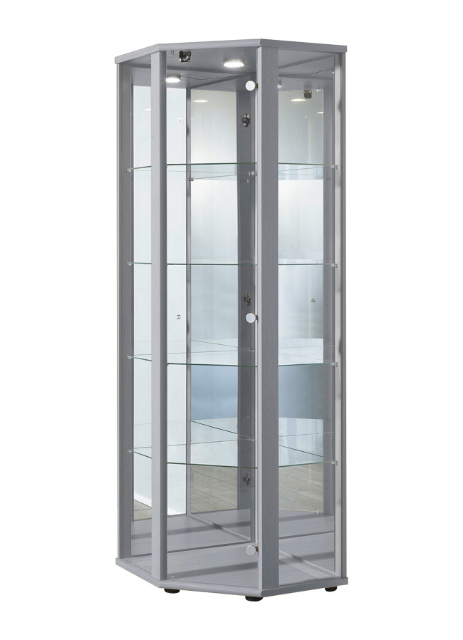 Eck-Vitrine mit LED-Beleuchtung