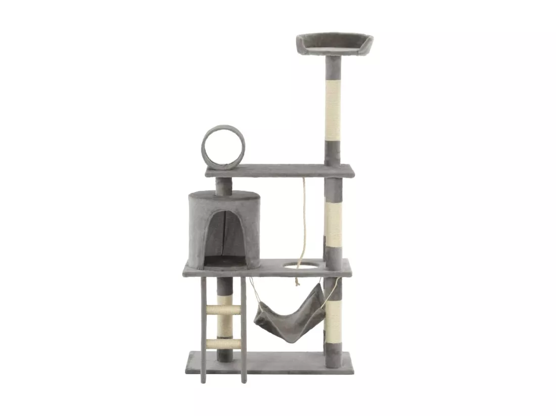 Arbre à chat avec griffoirs en sisal 140 cm Gris