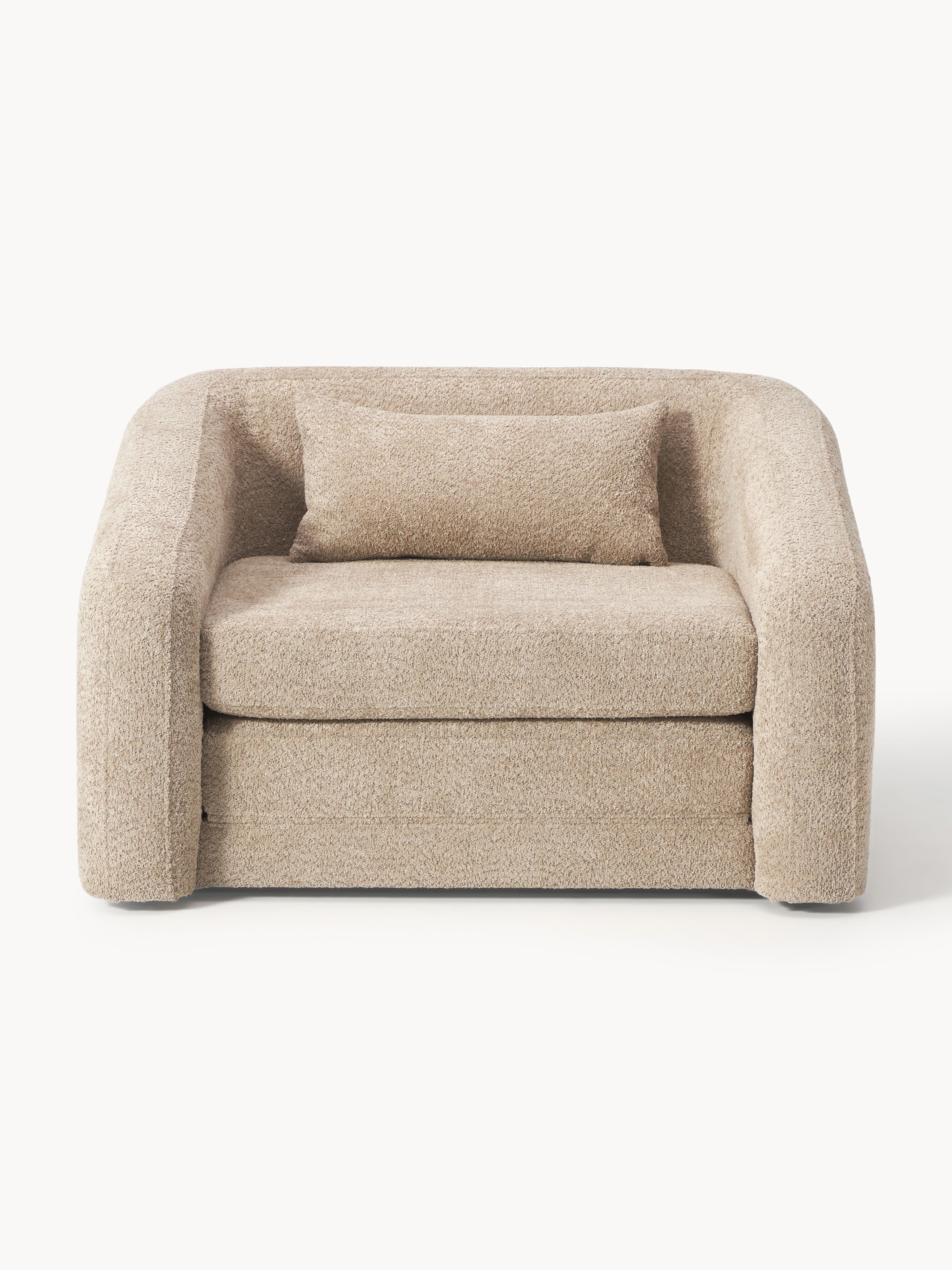 Slaapfauteuil Eliot uit teddy-bouclé
