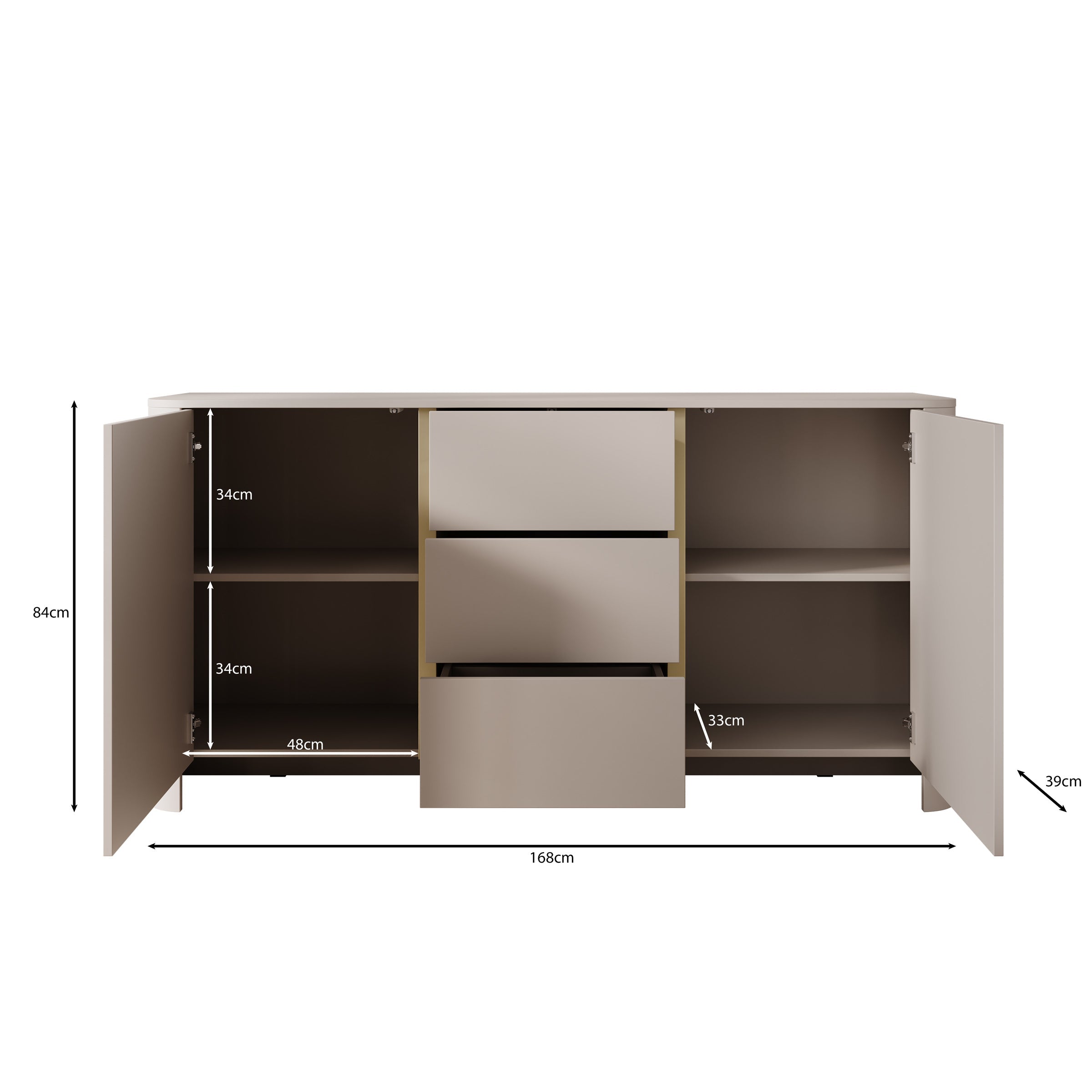 Meubella - Barbados - Dressoir - Eiken - 168x39x84 cm