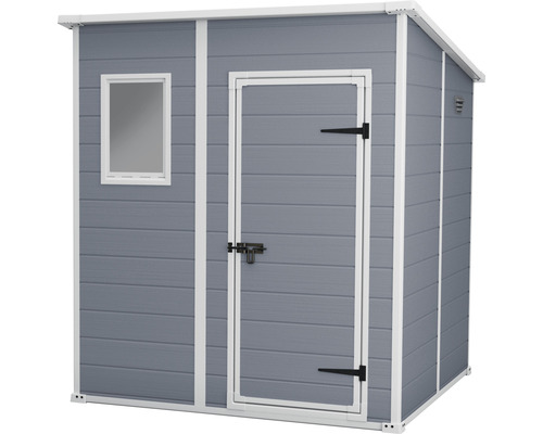 Keter Manor Pent 6x6 tuinhuis inclusief vloer, 183,5 x 183 cm, grijs