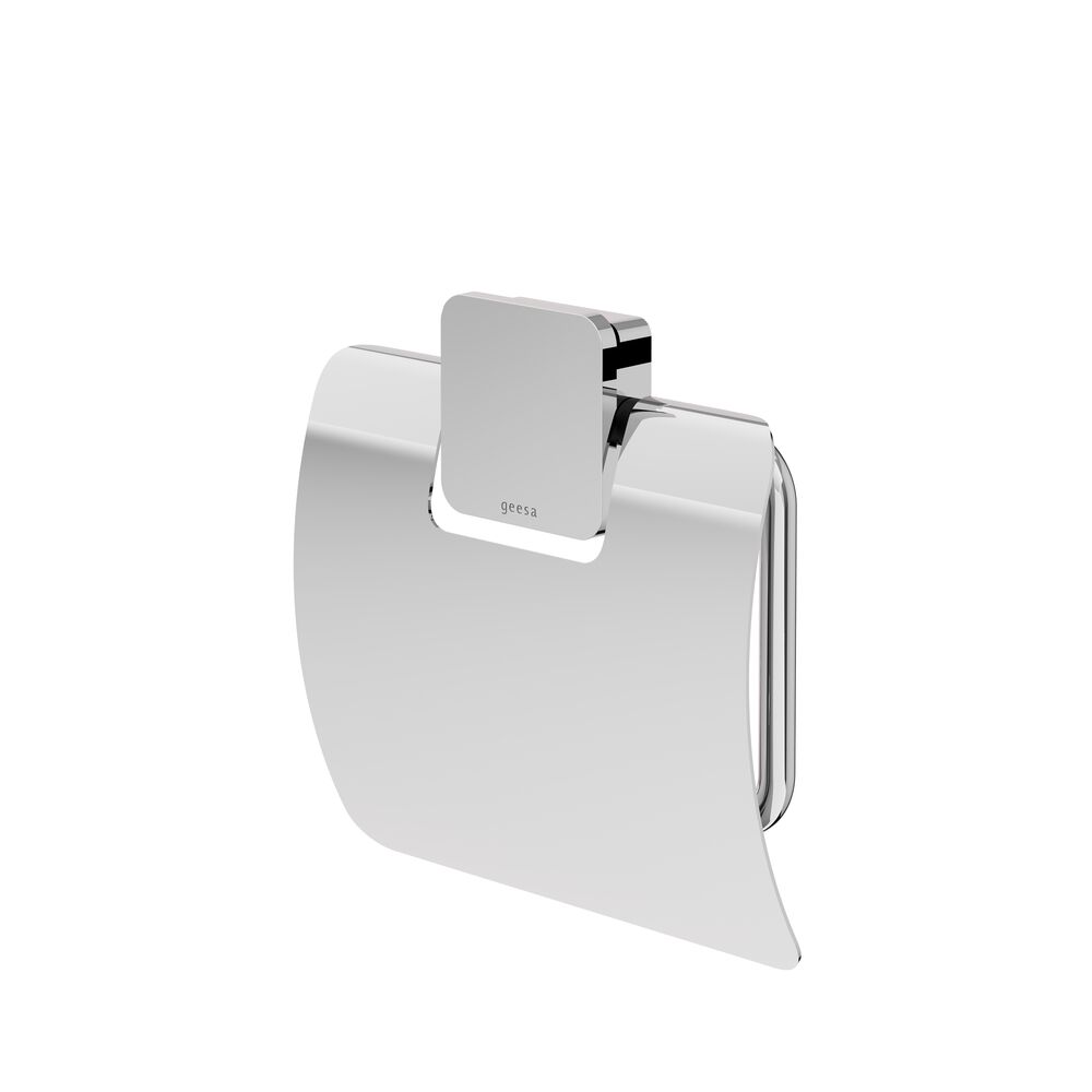 Geesa Topaz toiletrolhouder met klep chroom