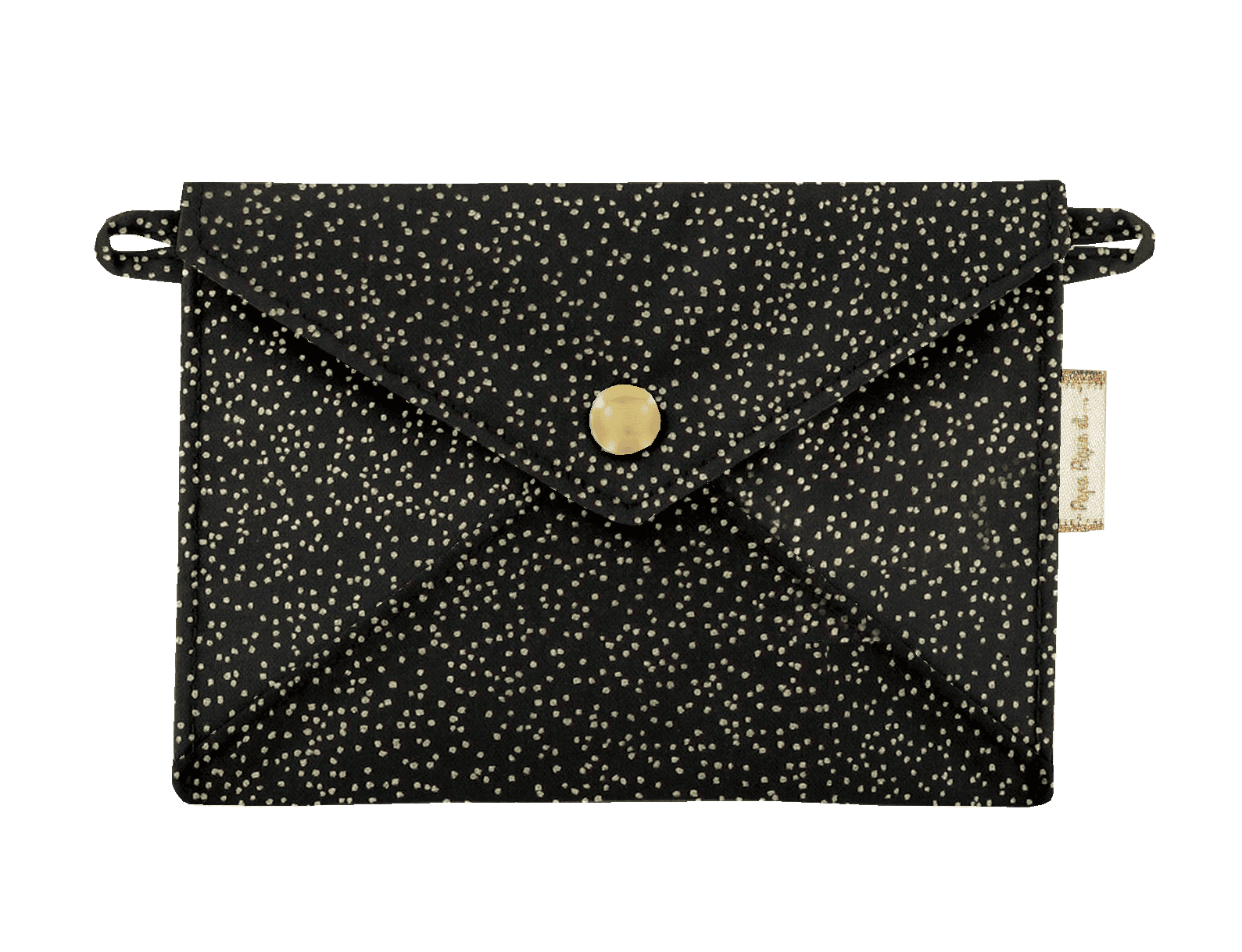 Petite Pochette Enveloppe Noir Pailleté