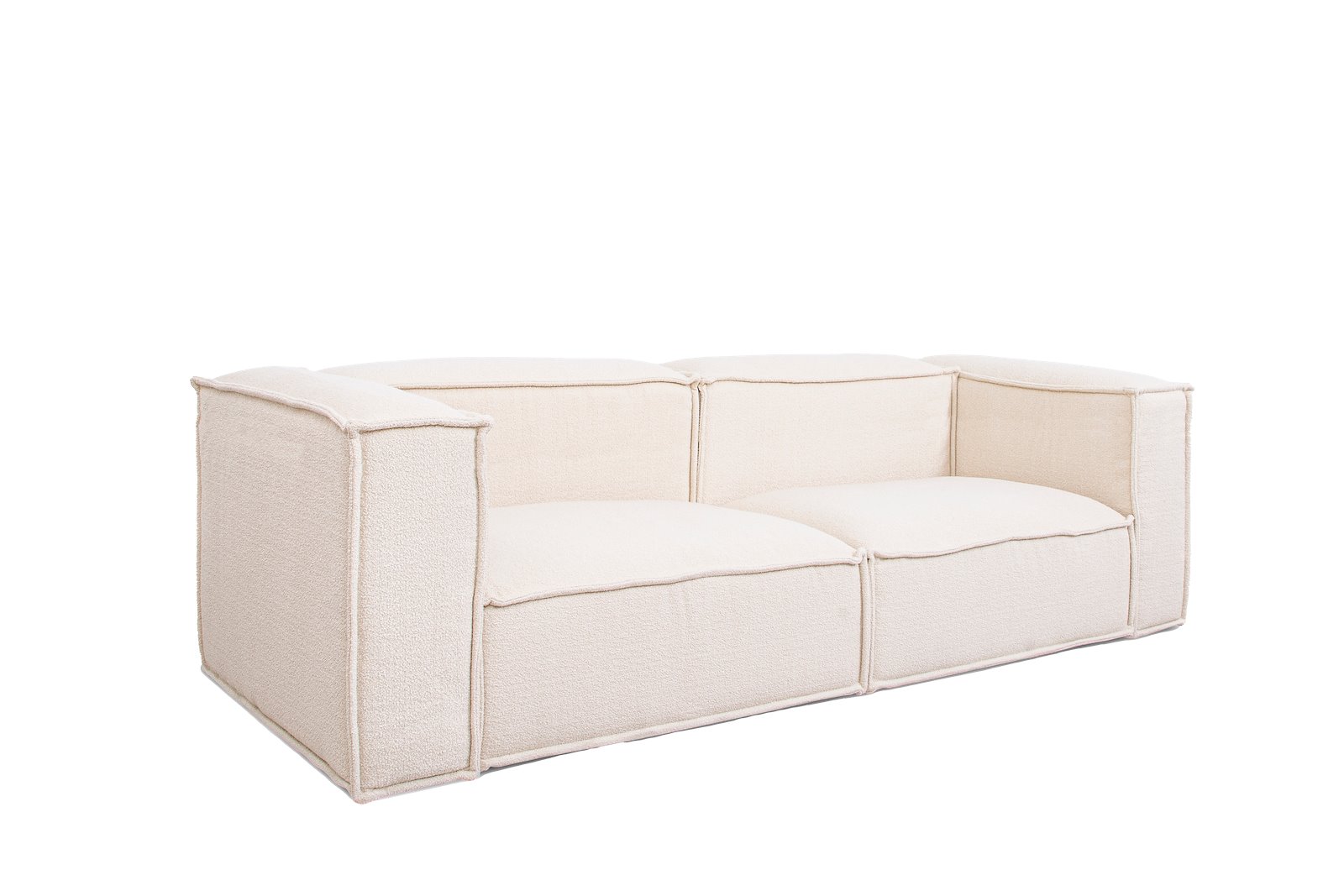 Box 3-seter sofa Tekstil Niva 01 Offwhite med sorte ben