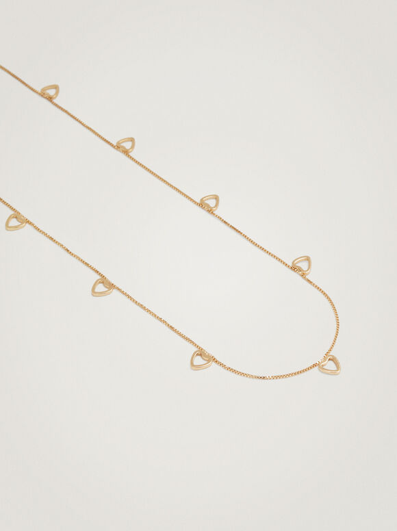 Colar dourado com corações - Dourado
