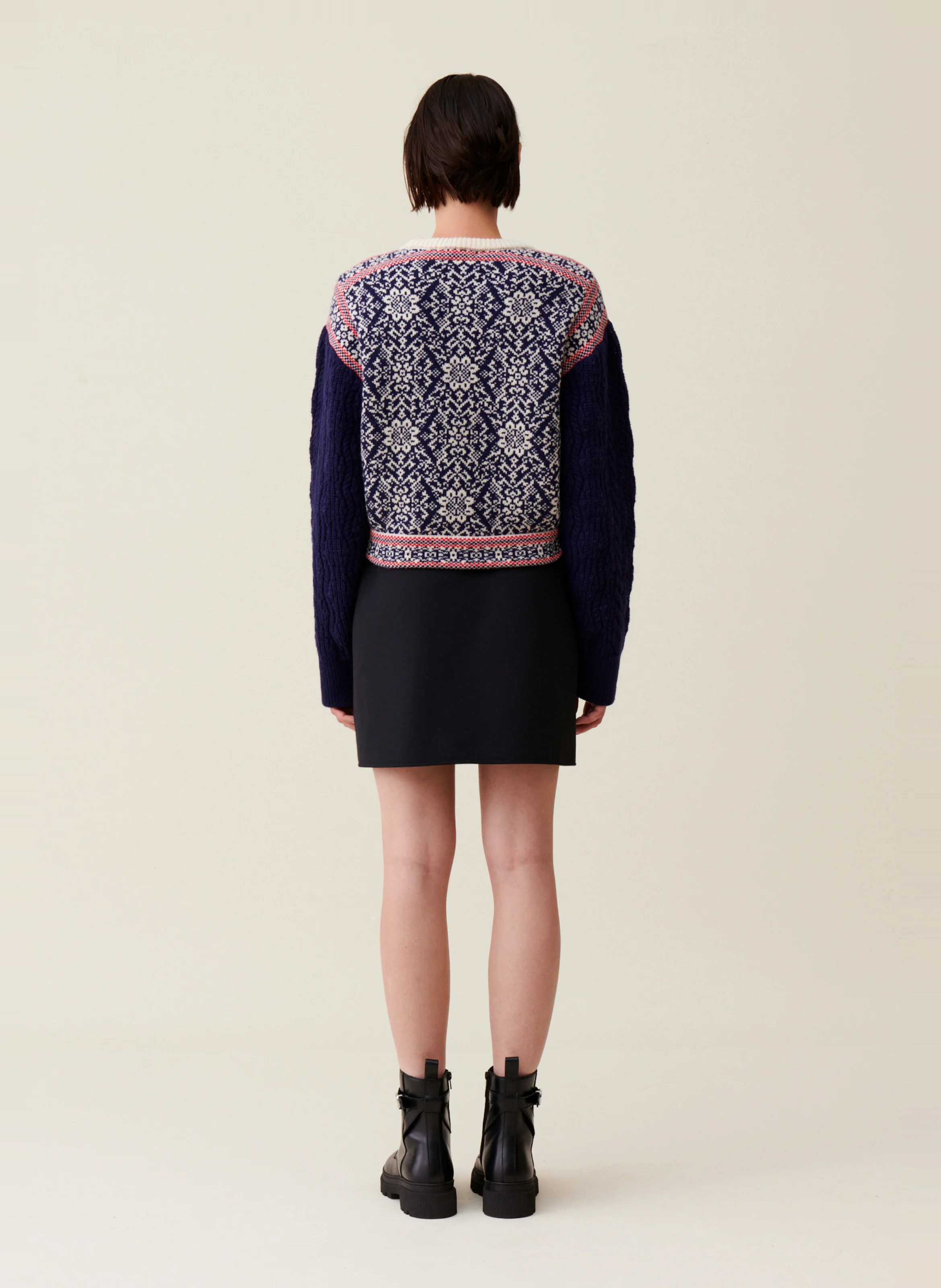 Pull maille à motifs en laine | Multicolore