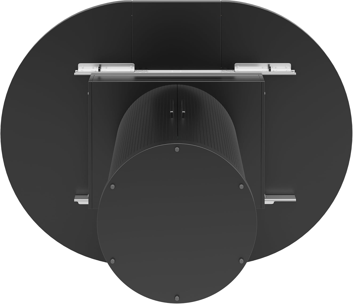 Esstisch ausziehbar, Esszimmertisch, Küchentisch, ausziehbare Tischplatte Runder Esstisch, ausziehbar zu oval, 118-158 cm, Platz für bis zu 6 Personen (Schwarz)