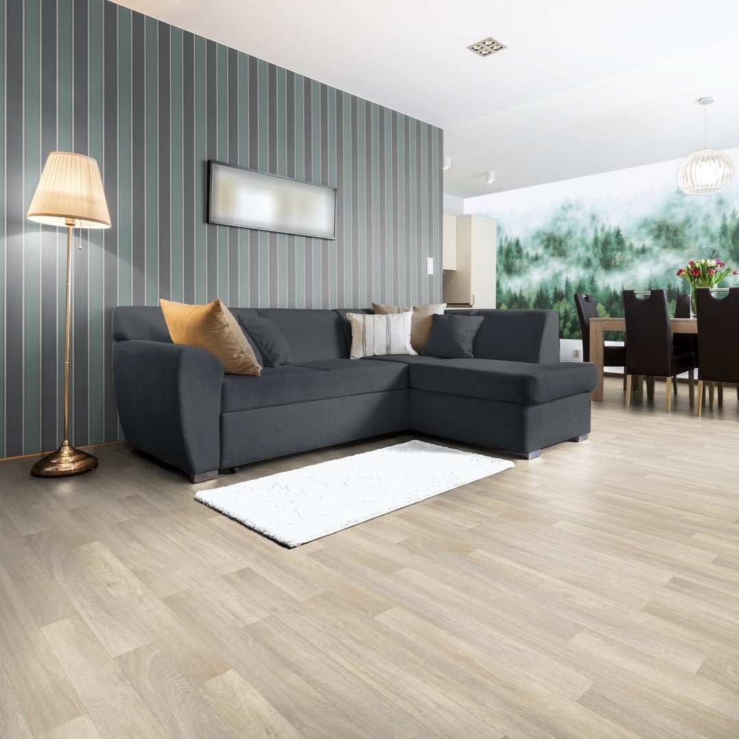PVC scheepsvloer, licht vinyl, per meter verkocht, CV vloer met schuimrug, 200 cm breed (per meter verkocht)