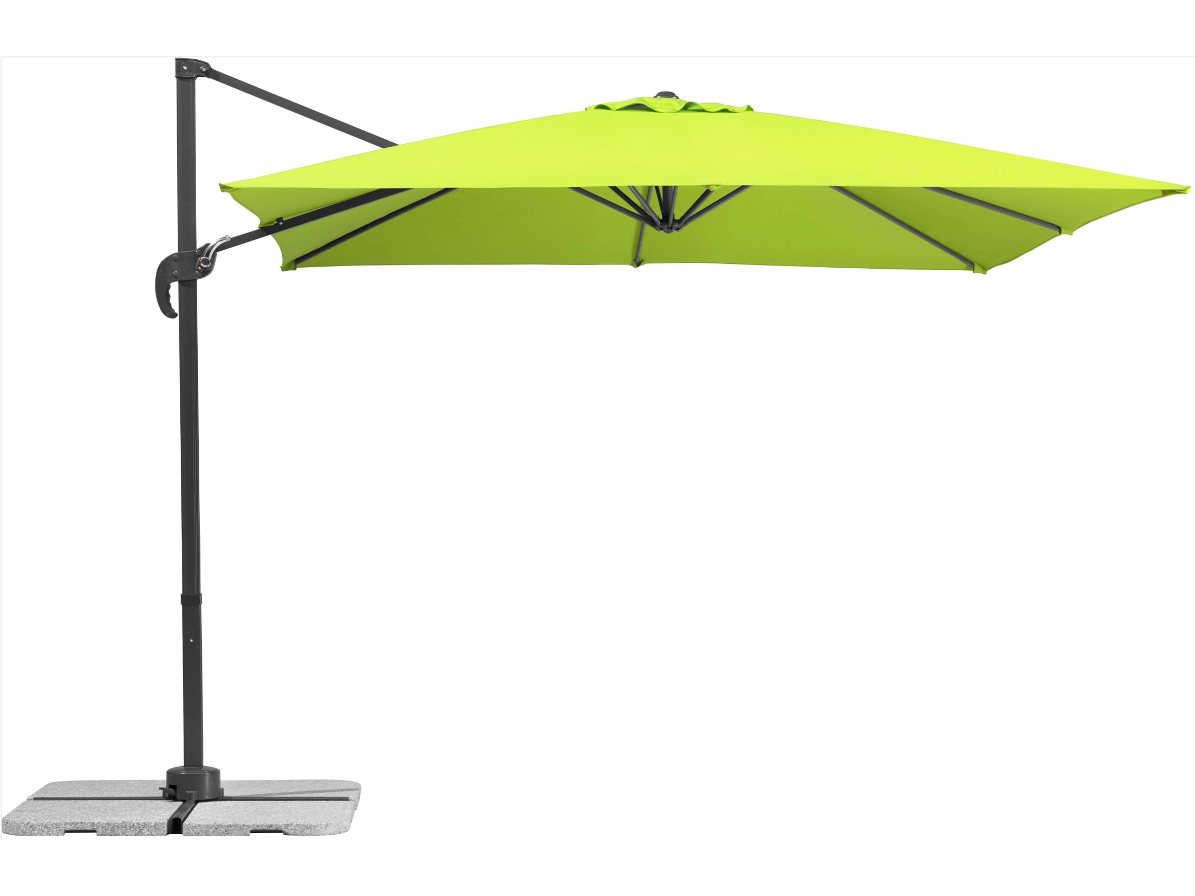 Schneider Ampelschirm Rhodos Junior 270 cm x 270 cm Apfelgrün mit Kurbelmechanik