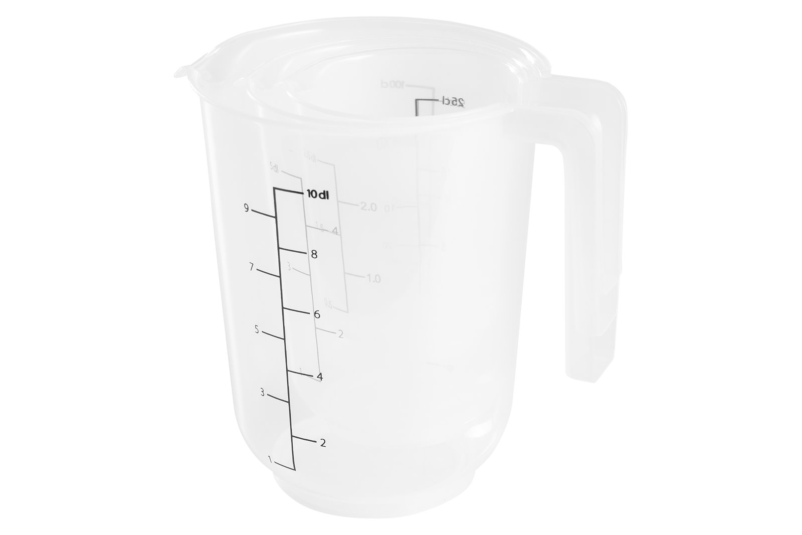 DAY litermål 3pk Klar plast 0,25 - 0,5 - 1 liter