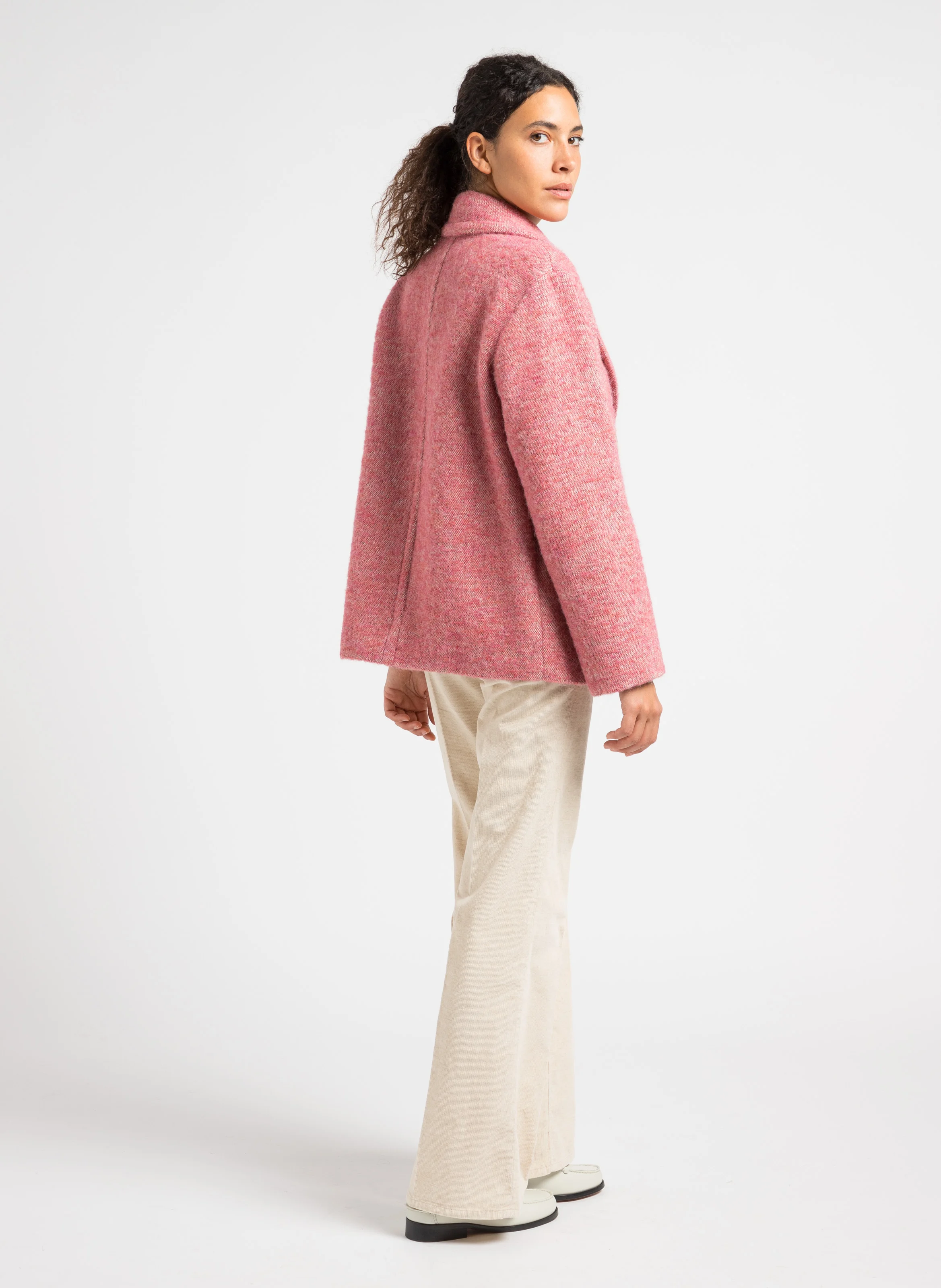 Tee-shirt col rond droit | Beige