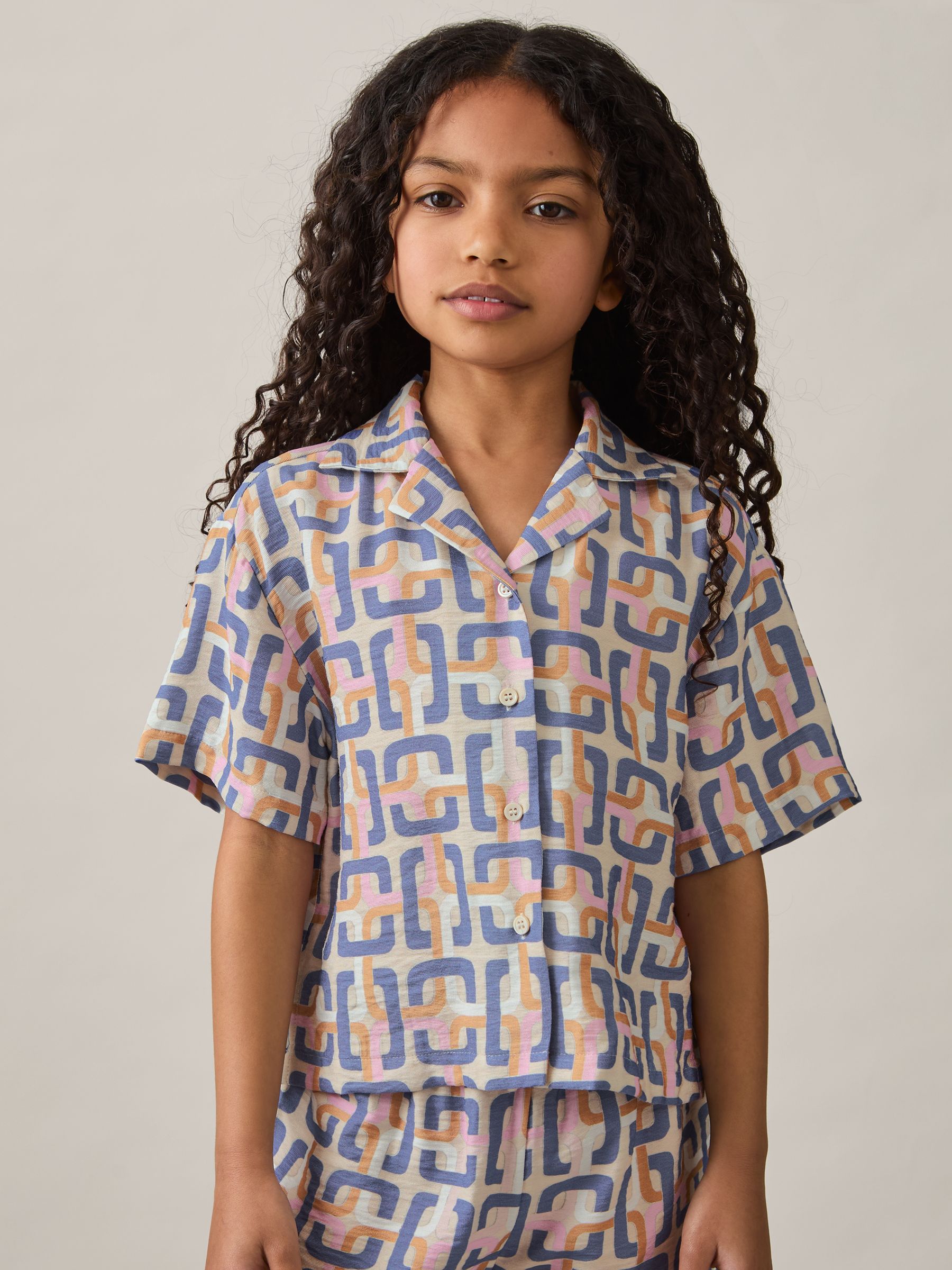 Reiss Eva Geometric Chain Print Shirt