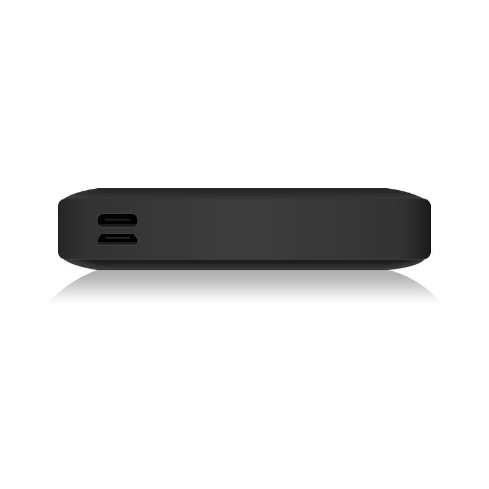 10000mAh Mini Solar Powerbank mit 3x USB A Anschluss    Dual LED Taschenlampe - Schwarz