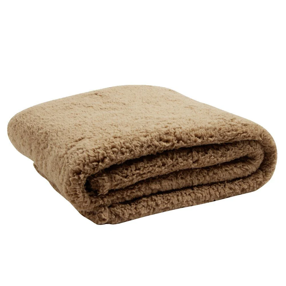Plaid sherpa brun L130x160cm