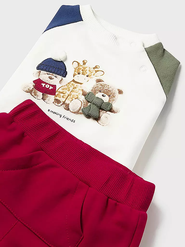 MAYORAL Baby Set 2 mal Sweater , 2 mal Hose 4-teilig  rot