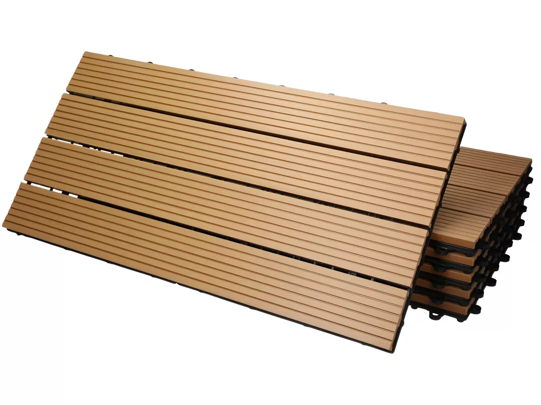 Carreaux WPC aspect bois 60x30cm 1 m² dalles de sol teck ECD Germany