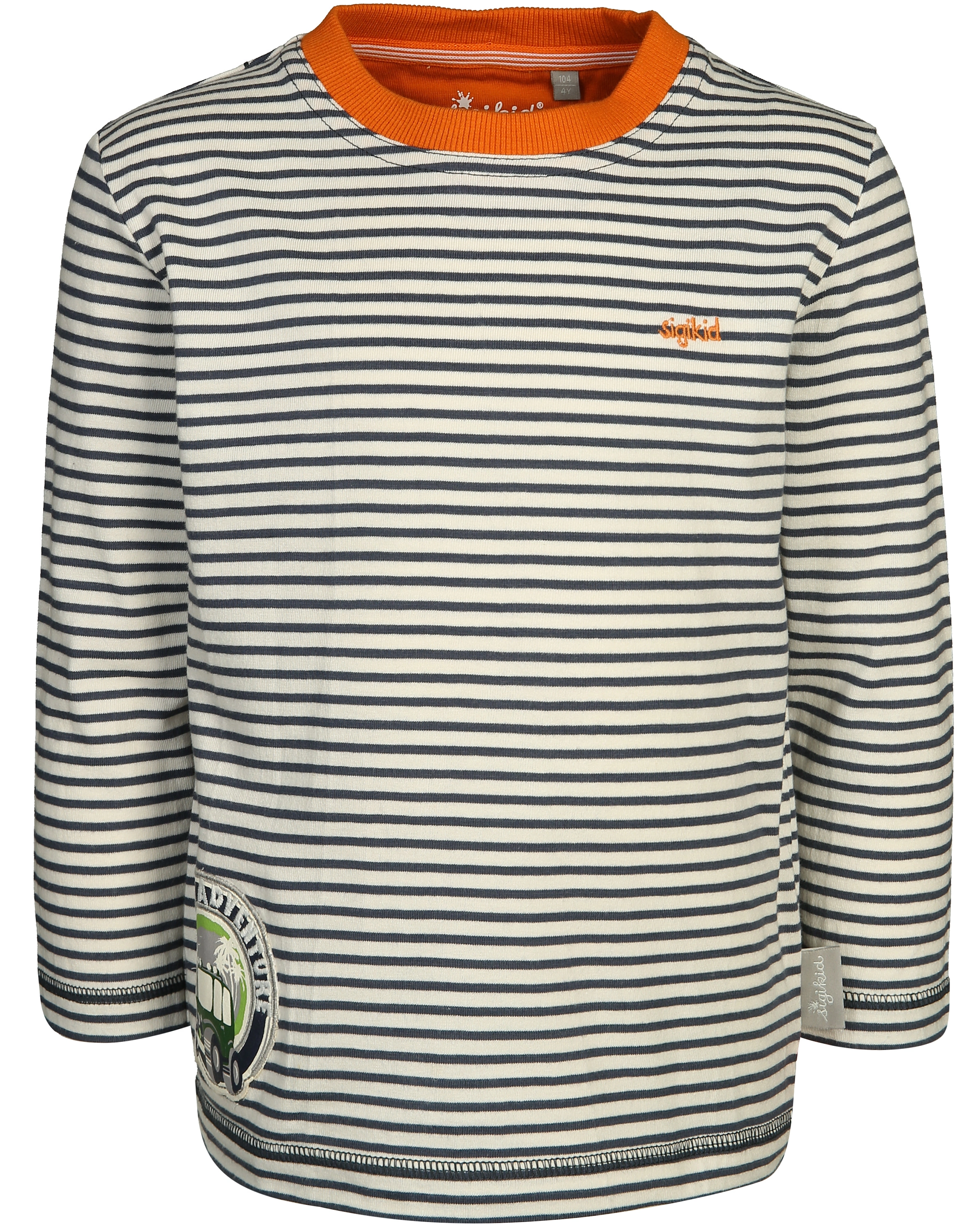 Langarmshirt SAFARI gestreift in weiß/blau