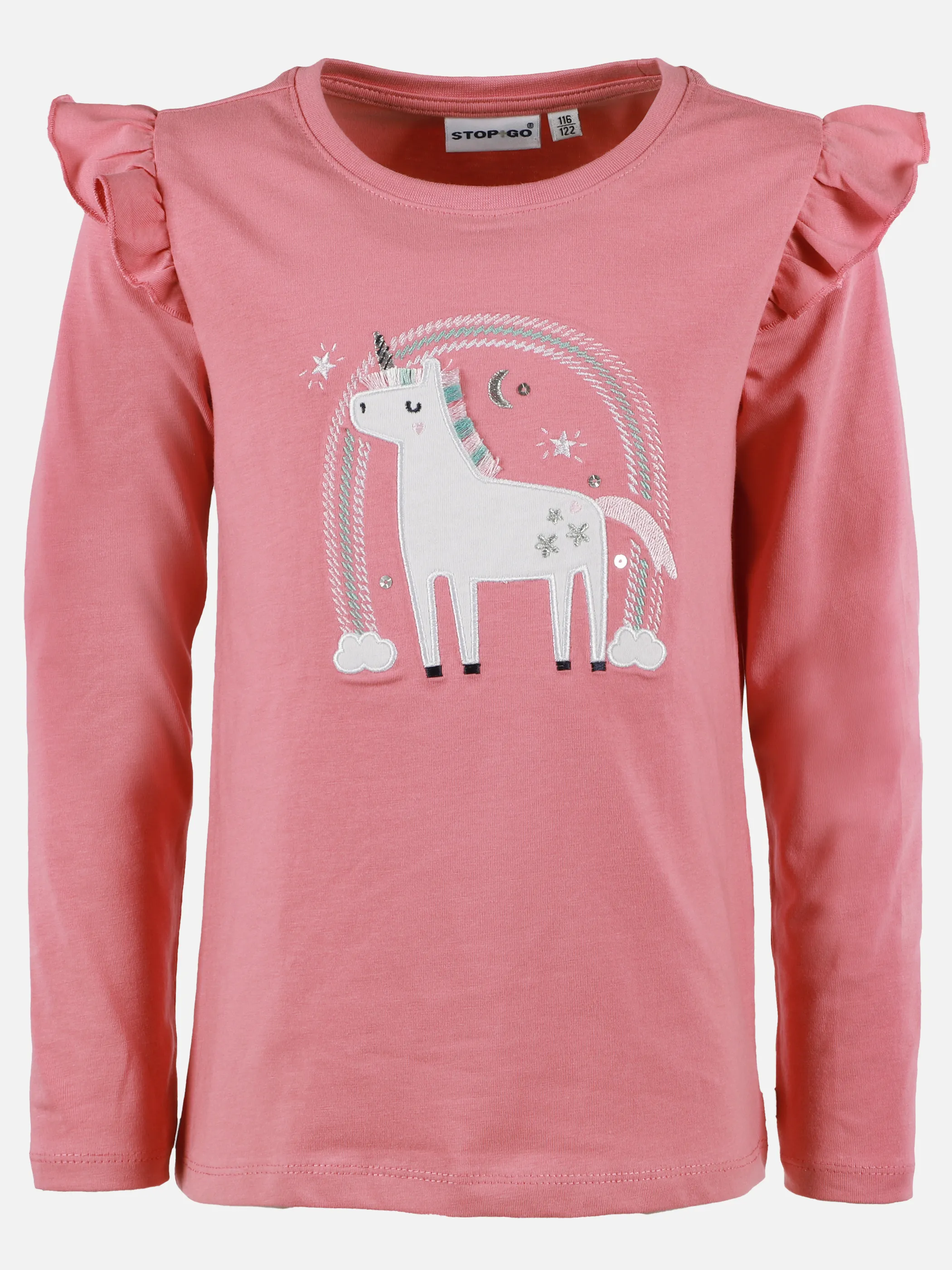 Mädchen Langarmshirt mit Stickerei-Applikation