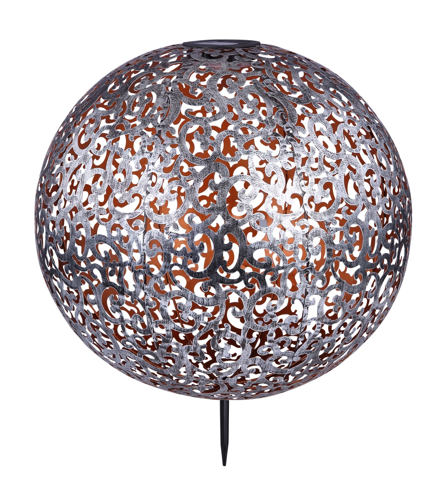 Solarleuchte - silberfarben antik - Metall- 50 cm hoch