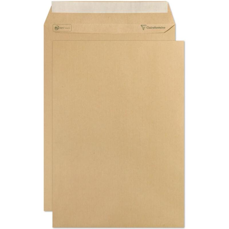 Boite de 250 Pochettes Kraft Milleraies Brun C4-229x324 mm - Auto-Adhésives - 90g/m2 - Brun