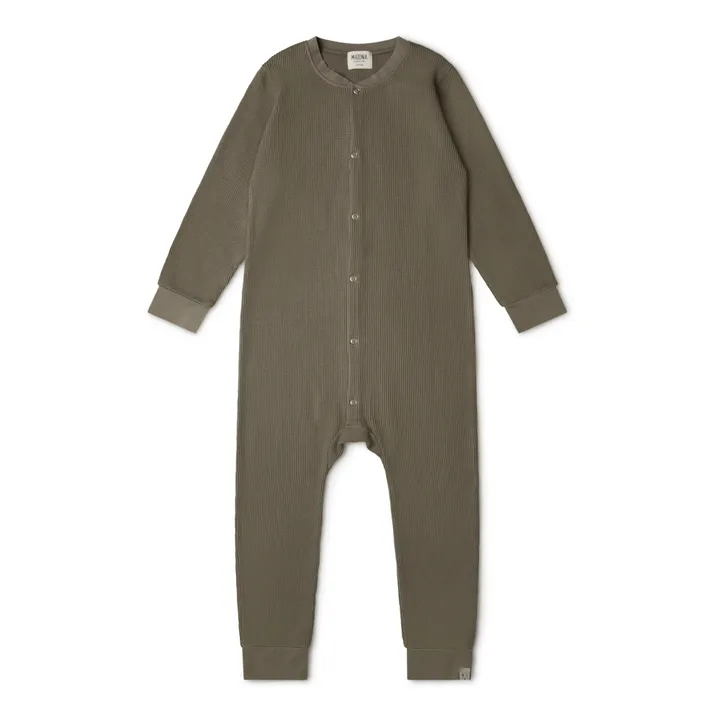 Matona Pyjama Coton Bio Gaufré | Vert olive