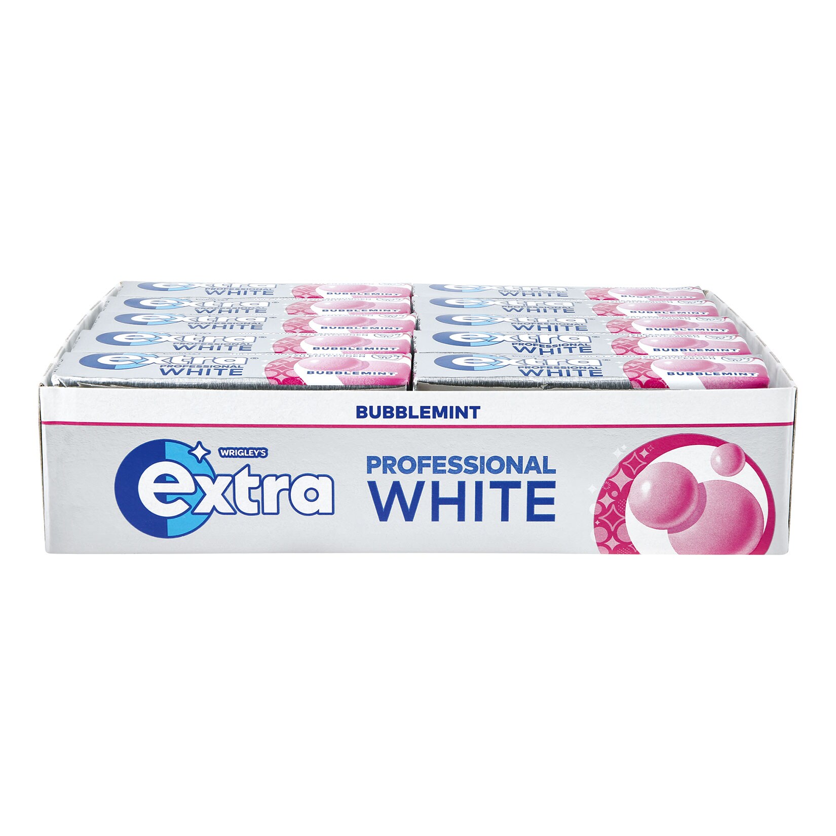 Wrigley's Extra White Bubblemint zuckerfrei 10 Stück, 30er Pack