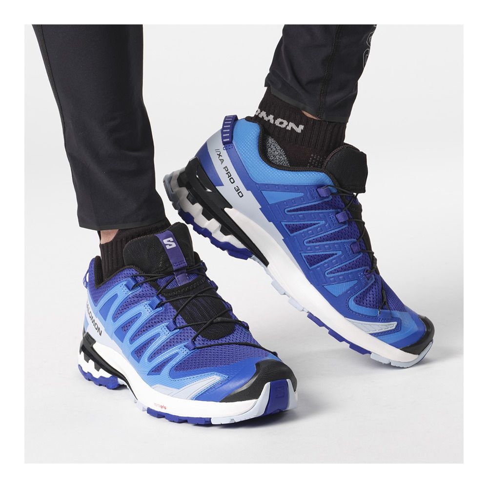 Salomon XA PRO 3D V9 - Chaussures trail Homme surf the web/ibiza blue/white