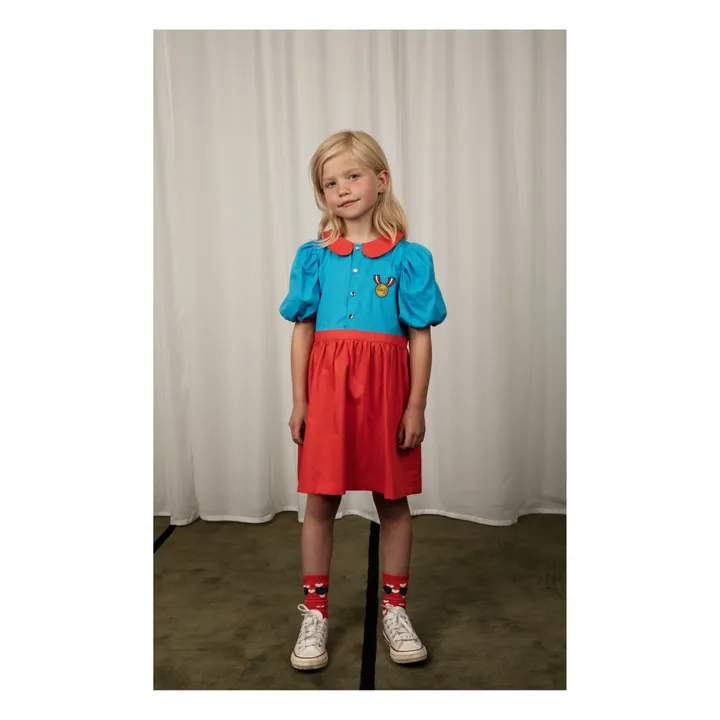 Mini Rodini Robe Médaille Coton Bio | Rouge