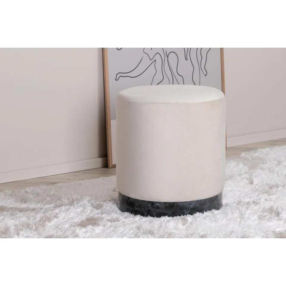 Svea - Cleo poef - velvet - beige