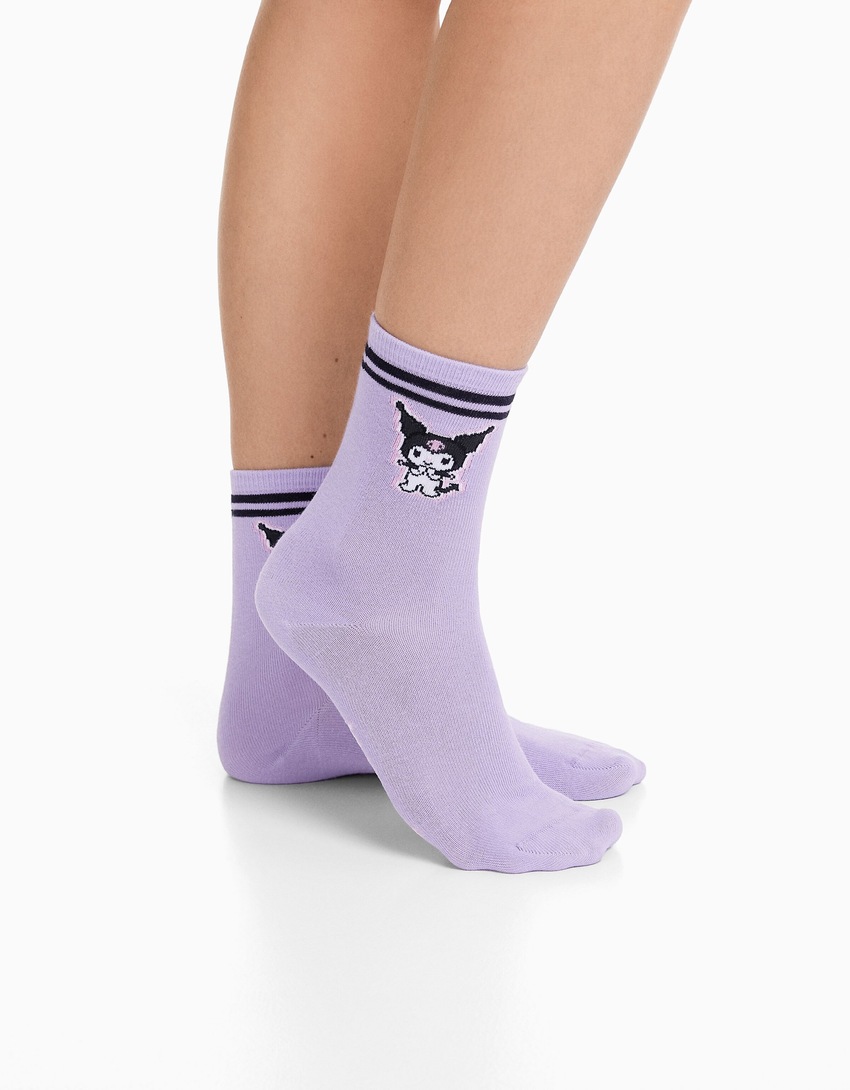 Pacote com 3 pares de meias Kuromi