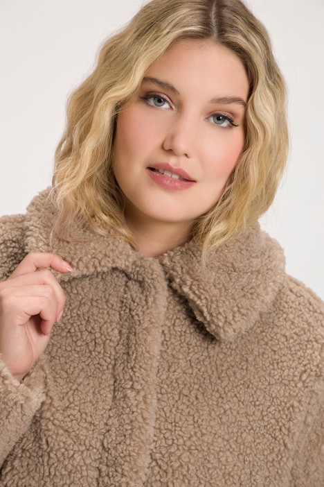 Teddyjacke, Hemdkragen, Druckknöpfe, kuschelweich