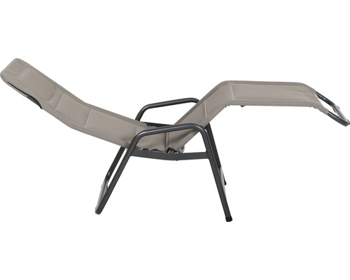 Siena Garden tuinligstoel, ligstoel, zonnebed, relaxligstoel Fano, textielstof antraciet taupe