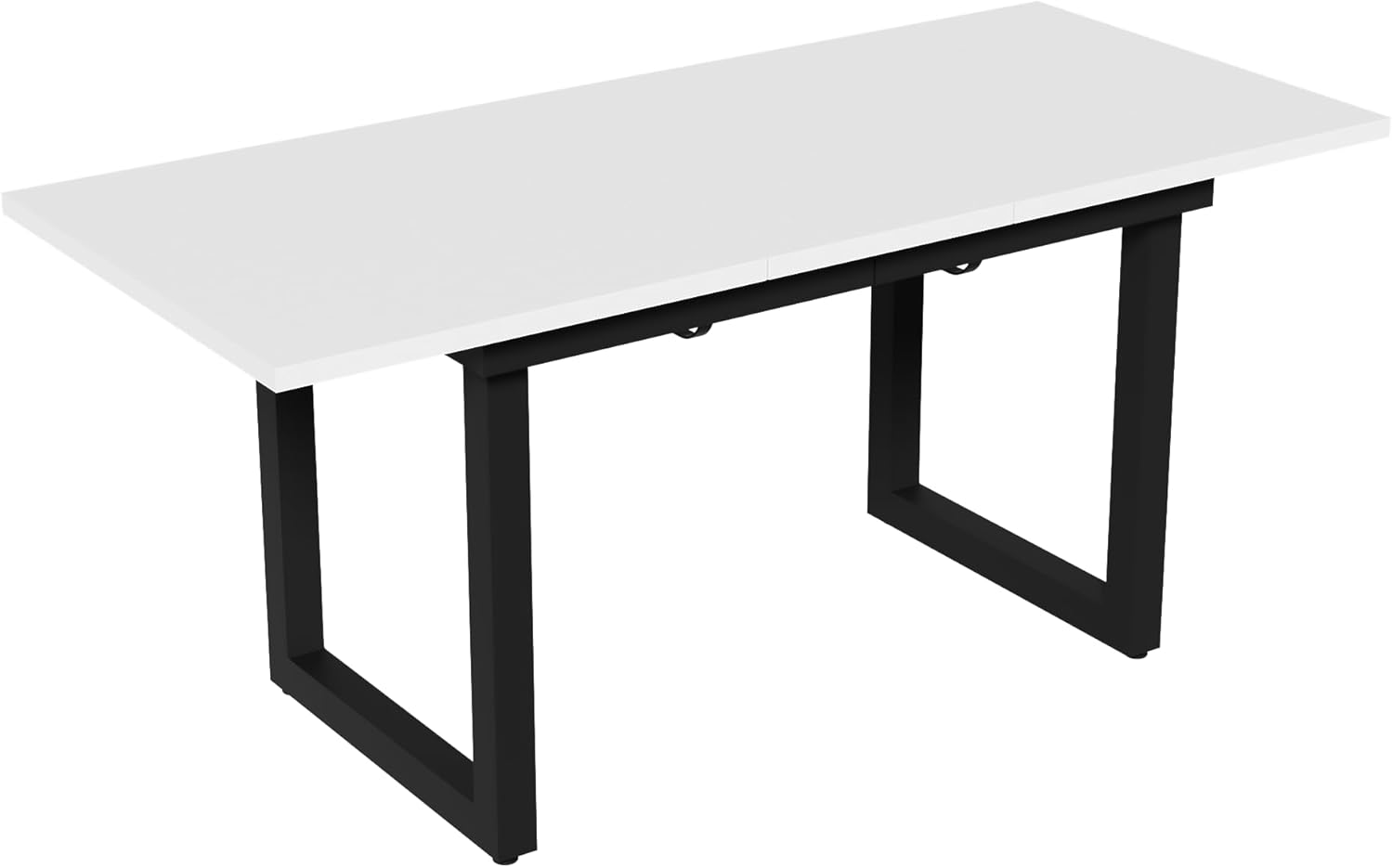 Merax Esstisch, Ausziehbar Esszimmertisch mit Tischbeine aus Metall, Rechteckiger Küchentisch für Wohnzimmer und Esszimmer, Weiß