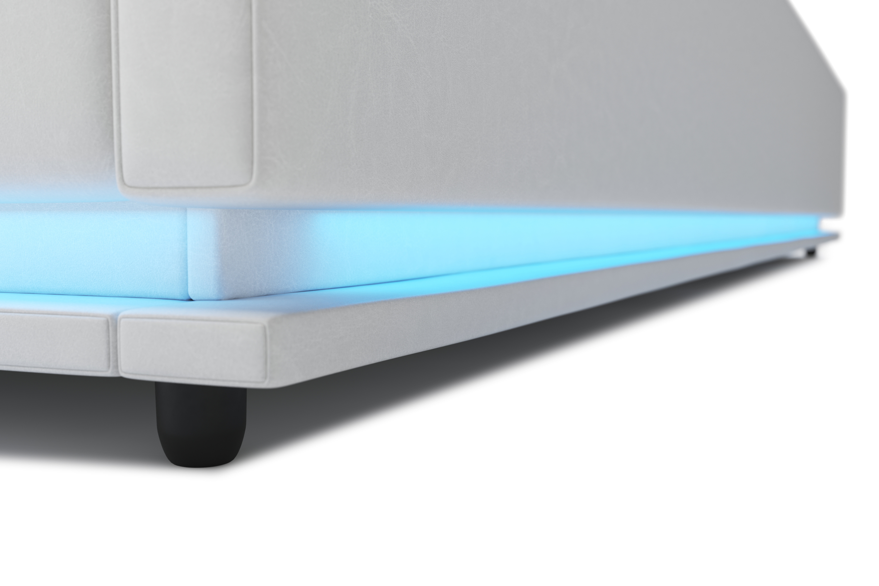 Lederbett LED STARDUST 180 x 200 cm weiss