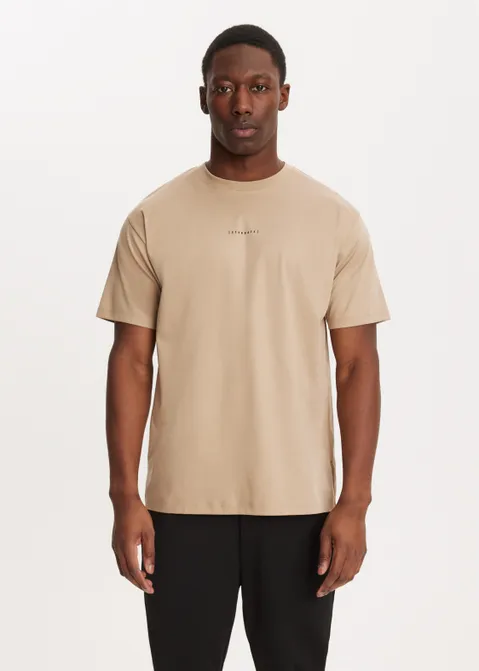 T-shirt met print logo zand (ZND.D)