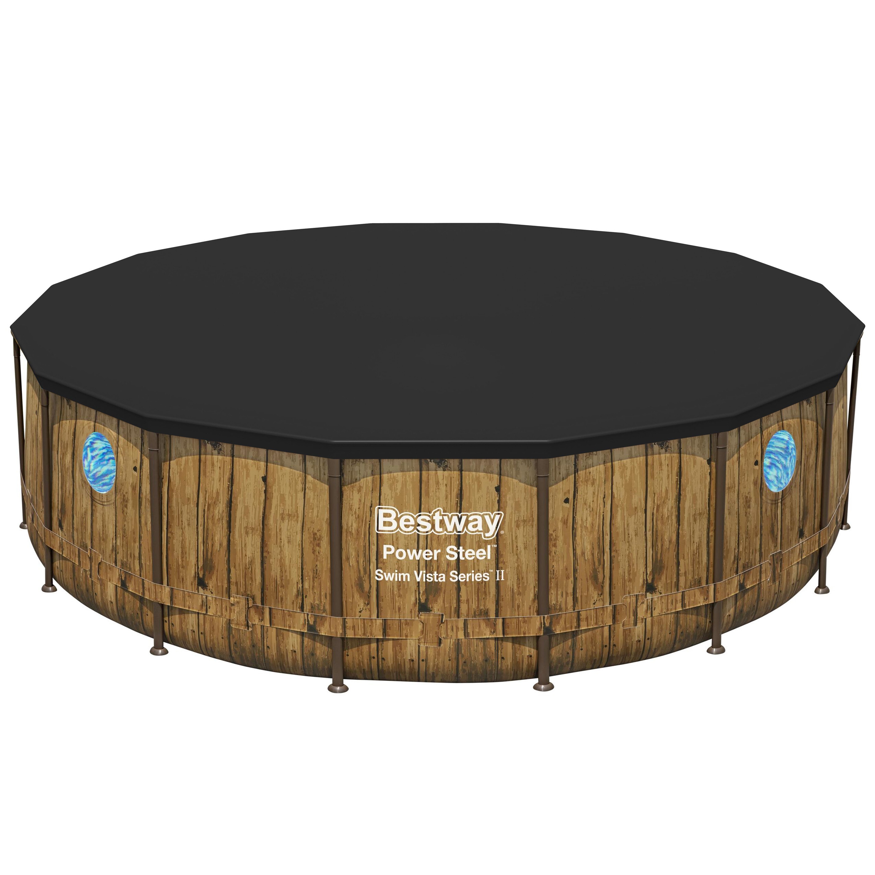 Bestway Pool Komplett-Set Holz-Optik 488 x 122 cm