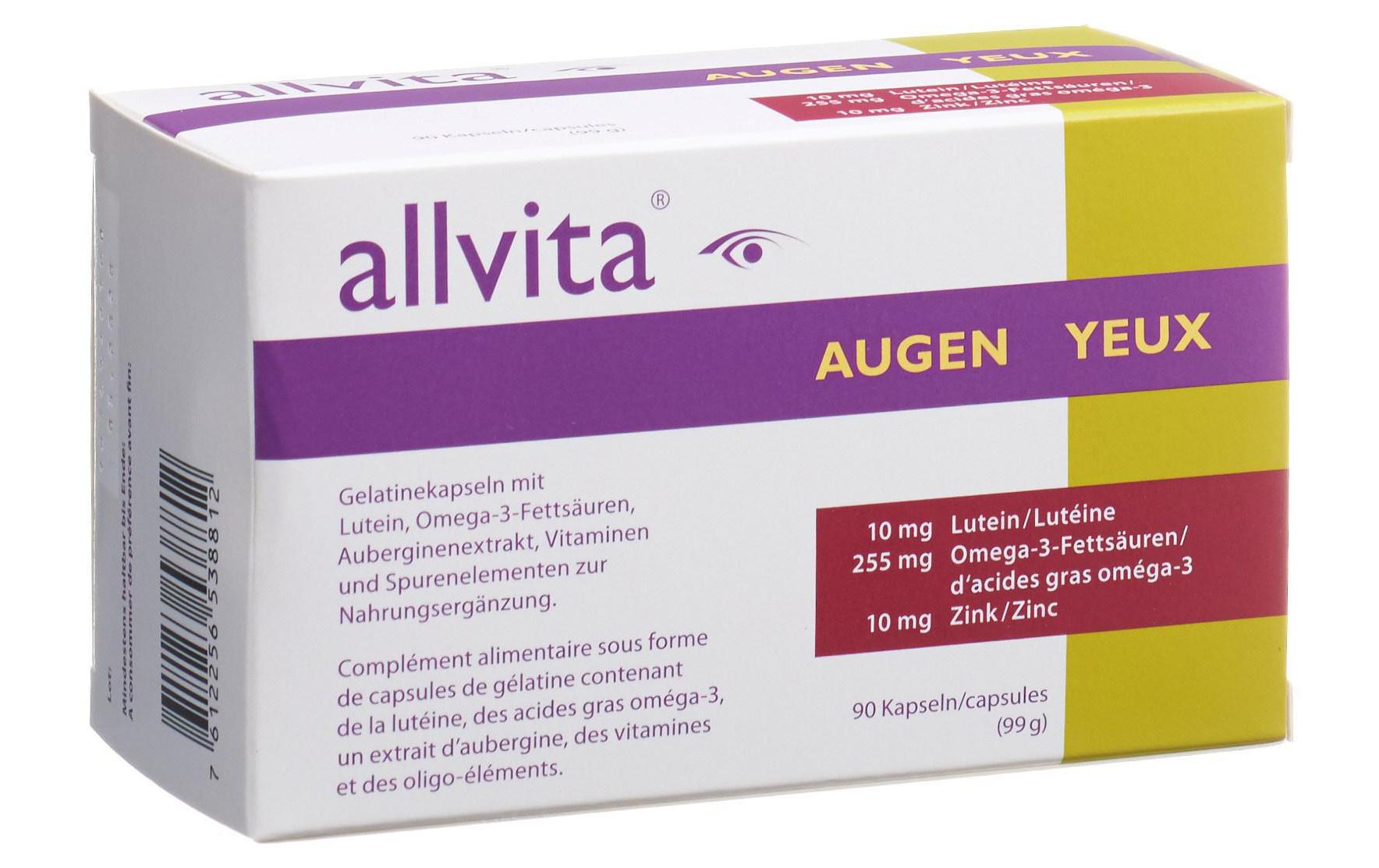 Augen Kapseln 90 StückNahrungsergänzung für die Augen