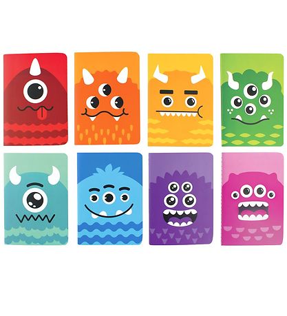 Ooly Mini Notesb?ger - 8-pak - Monster