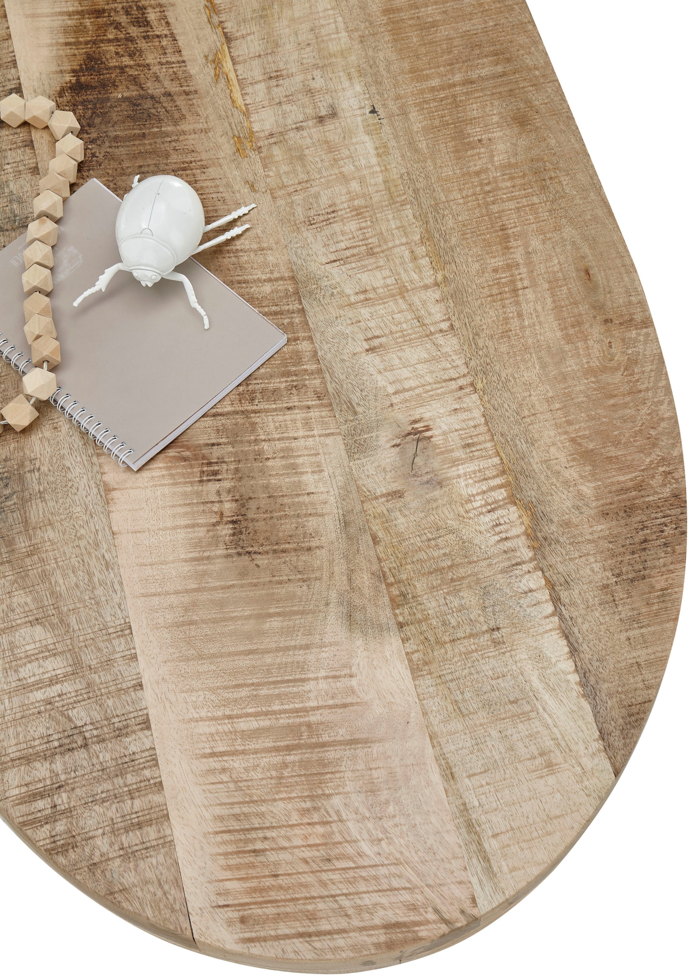 Stolkom Couchtisch »Mumbai« Massivholz Mango Wood, Tisch mit Ovaler Tischplatte