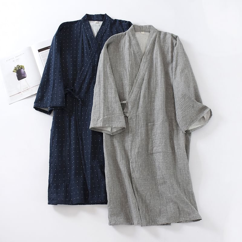 Finlies - Gestippelde Kimono Pyjama Robe