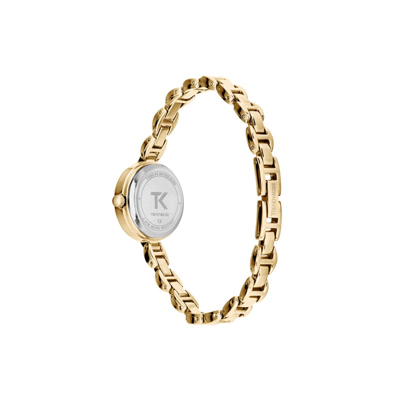 Montre femme analogique Trendy Kiss - Bracelet métal - Boitier empierré - Angèle