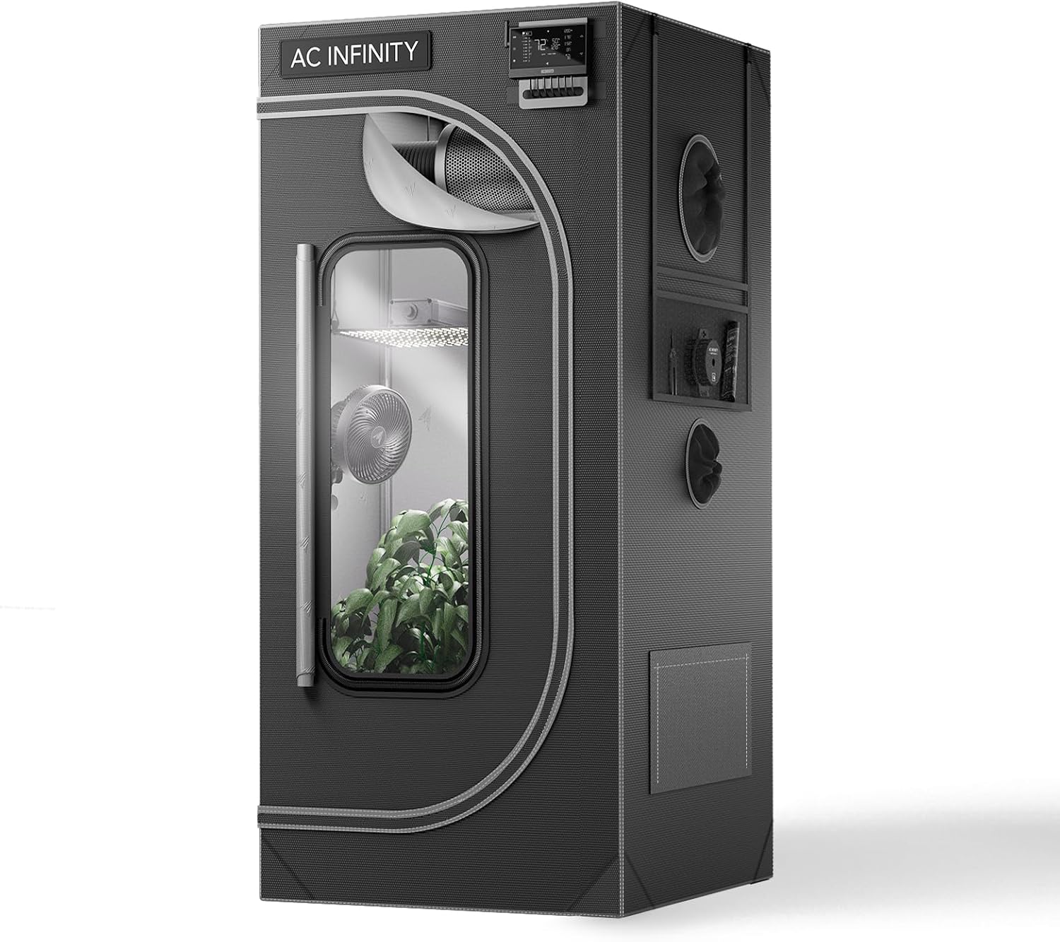 AC Infinity CLOUDLAB 722, Advanced Grow Zelt 60 × 60 × 180 cm, 25 mm Mylar, 25 mm Stahlstangen, laborgetestet höchste Reflexion, großes Sichtfenster, Montageplatte für Controller, Indoor Growing