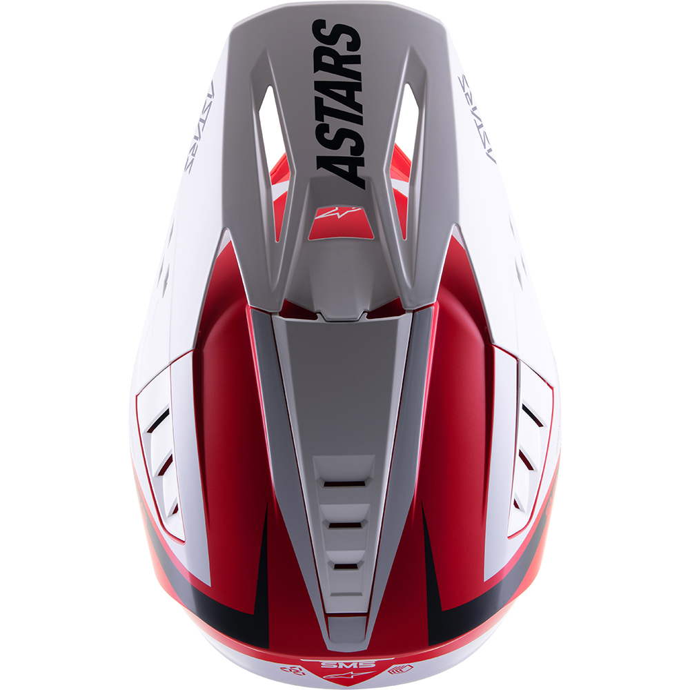 Alpinestars - Casque Supertech S-M5 Rayon Blanc Mat / Rouge / Brillant