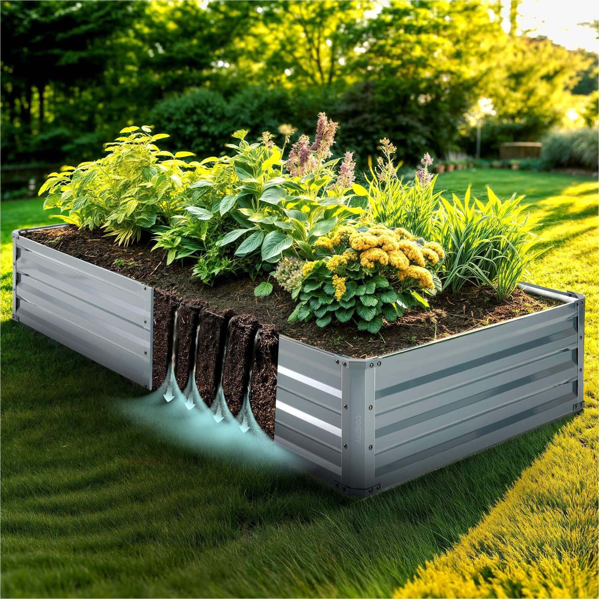 2x Metall Hochbeet 180 x 90 x 30 cm