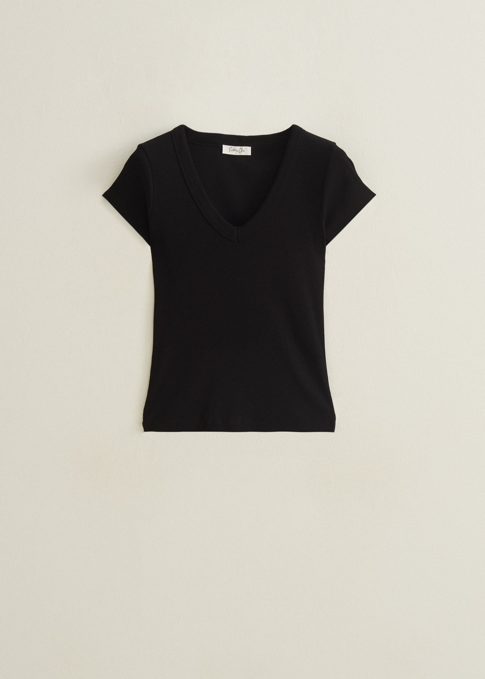 T-shirt met v-hals