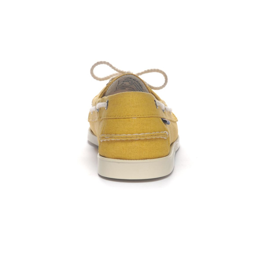 DOCKSIDES PORTLAND WASHED CANVAS YELLOW MUSTARD-Chaussures bateau pour homme en toile
