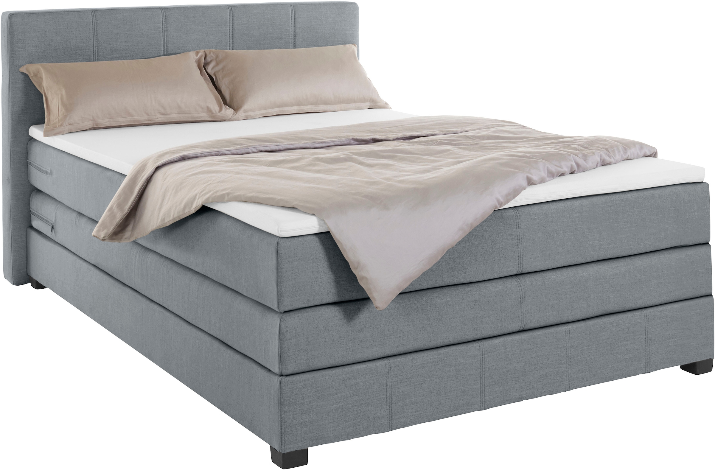 GOODproduct Boxspringbett »Peetu« Taschenfederkern-Matratze, in 4 Breiten und 4 Farben, incl. Topper