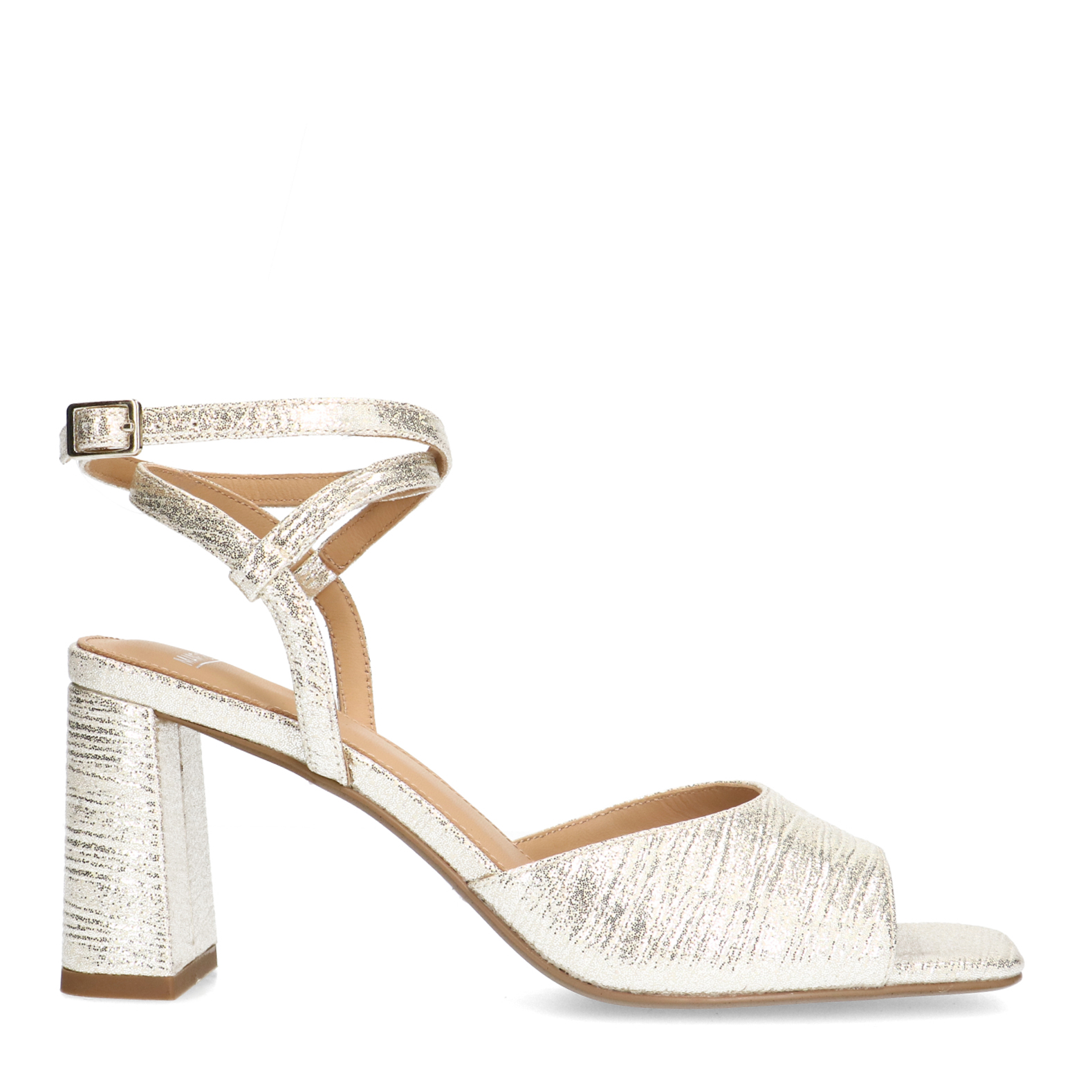 Goudkleurige sandalen met hak