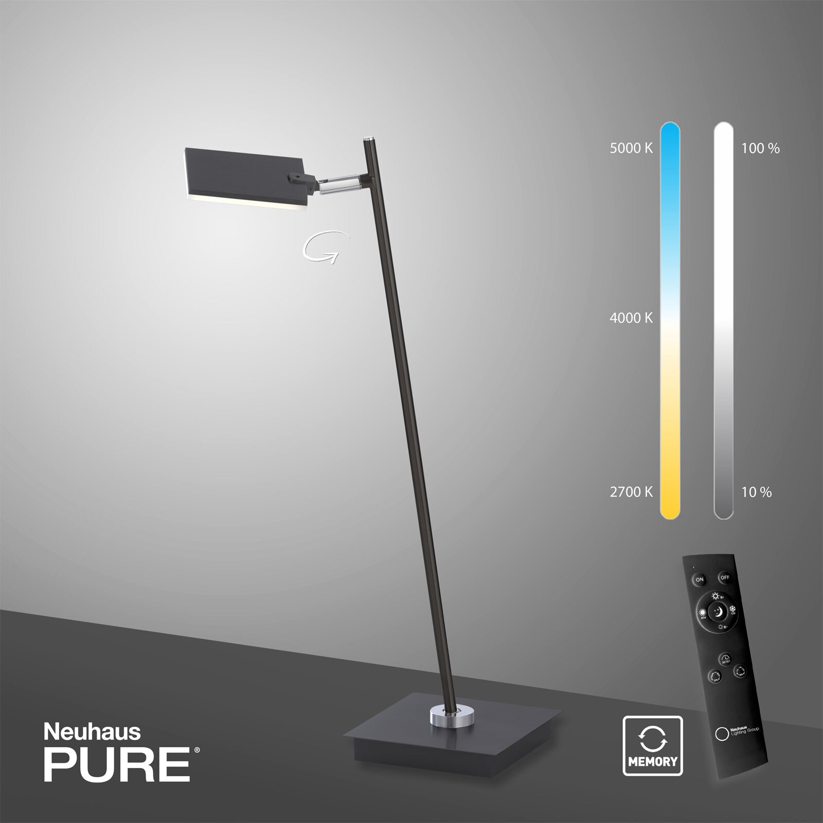 Paul Neuhaus LED Tischlampe PURE-MIRA schwarz