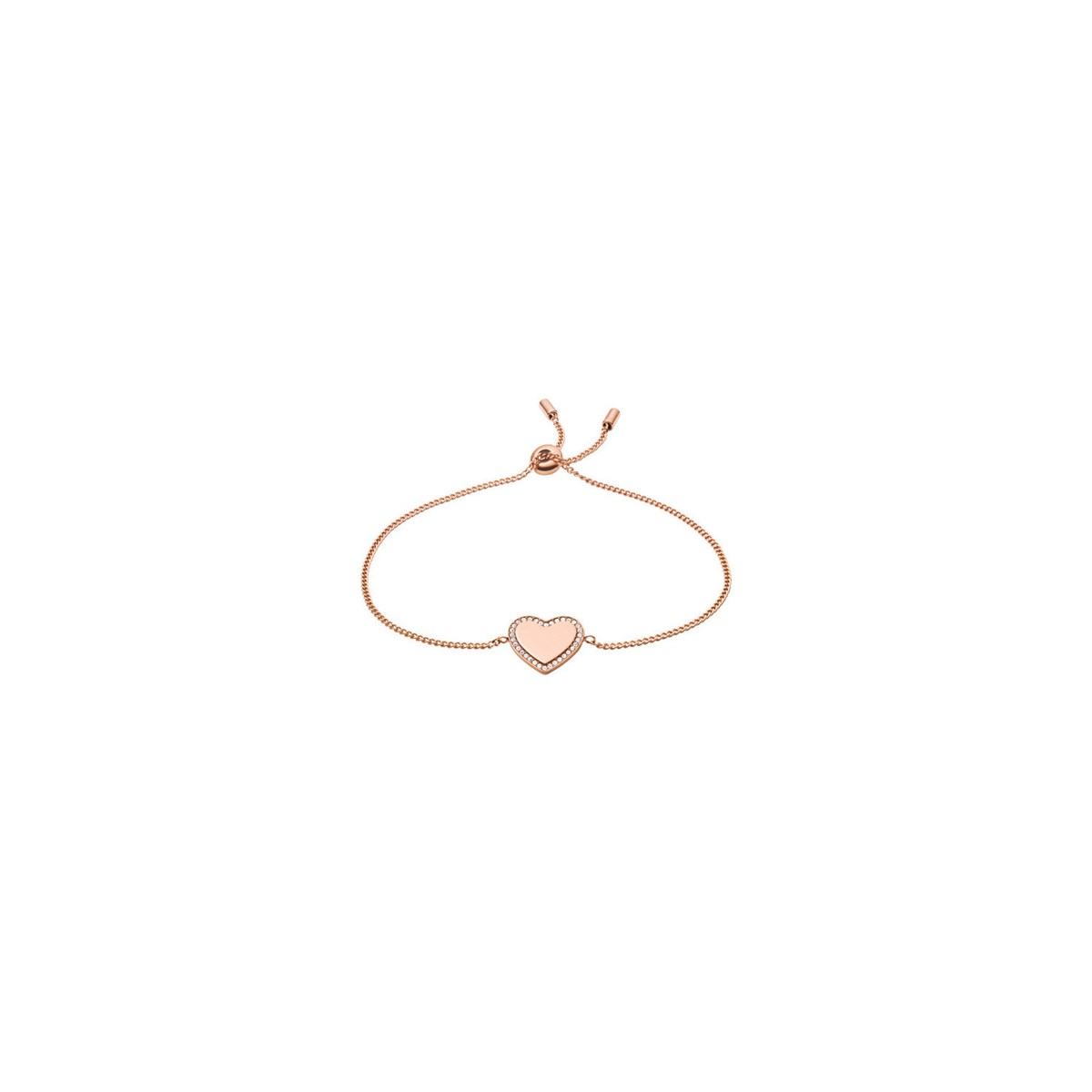 Bracelet Fossil Je t'aime doré rose